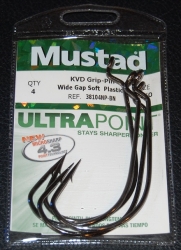 4 Pack Mustad Ultra Point 38104NPBN-120 Big Mouth Tube Baits Hooks Size 12/0 