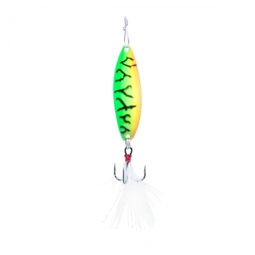 Clam Panfish Leech Flutter Spoon 1/32 oz Glow Firetiger Lightning Jagged  Tooth Tackle