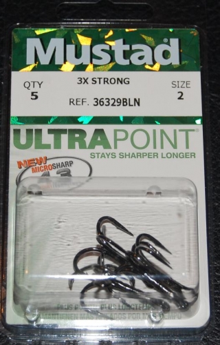 Mustad 36329NP-BN Elite Treble Hooks Size 2 Jagged Tooth Tackle