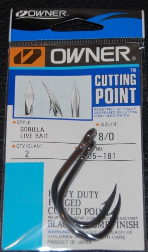 Owner 5105 Gorilla Hooks Size 8/0 Jagged Tooth Tackle