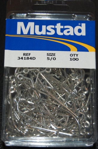 Mustad 34184-DT 60 degree Jig Hook Size 5/0 Jagged Tooth Tackle
