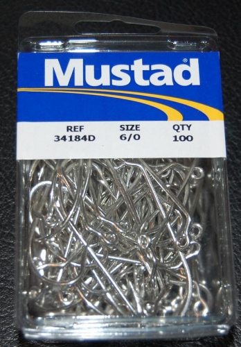 Mustad 34184-DT 60 degree Jig Hook Size 6/0 Jagged Tooth Tackle
