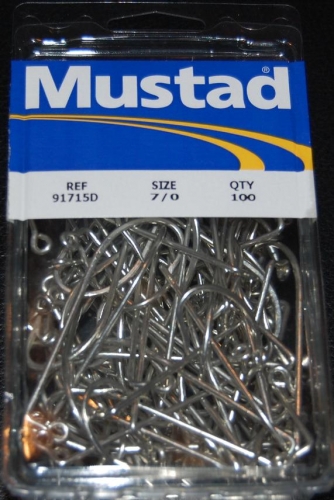 Mustad 91715-DT 90 degree Duratin Jig Hooks Size 7/0 Jagged Tooth