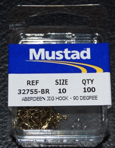 Mustad 32755-BR Bronze 90 degree Aberdeen Jig Hooks Size 10