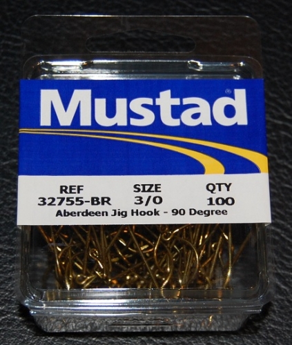 Mustad 32755-BR Bronze 90 degree Aberdeen Jig Hooks Size 3/0