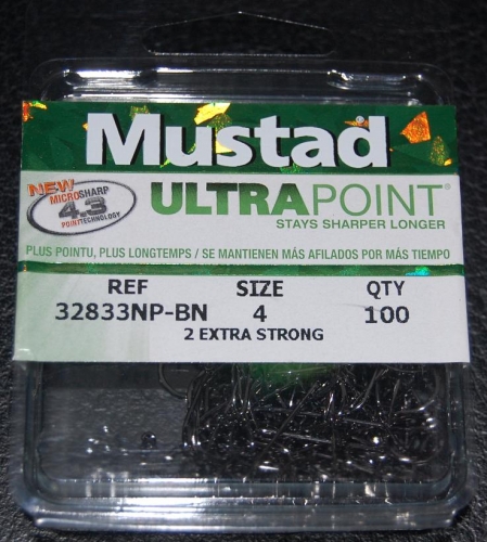 Mustad 32833NP-BN Ultra Point 2X Jig Hooks Size 4 Jagged Tooth Tackle