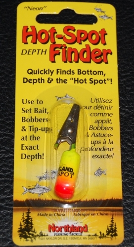 Northland Tackle, Depth Finder, Ice depth finder, Hot Spot Depth Finder,  Ice Fishing Weight, Clip on weight, clip depth finder
