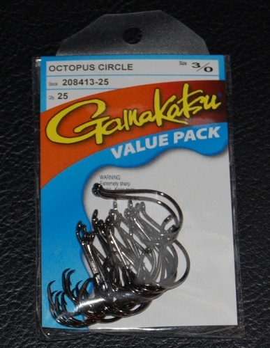 10 packs gamakatsu octopus circle hook size 3/0 6 per pack # 208413 hooks 