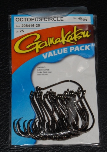 4 packs gamakatsu oct in-line octopus circle hooks size 2/0  6 pr pack 221412 