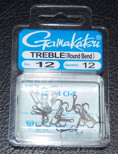 Gamakatsu 471 Bronze Round Bend Treble Hooks Size 12 Jagged Tooth Tackle