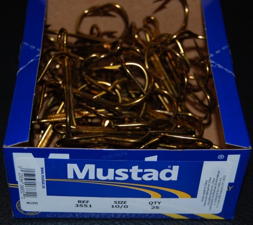Mustad 3551-BR Bronze Treble Hooks Size 10/0 Jagged Tooth Tackle