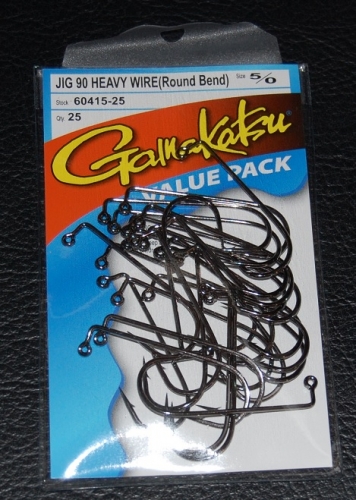 Gamakatsu 604 Heavy Wire 90 degree Black jig Hooks Size 5/0