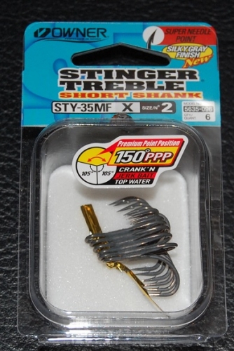 Owner Stinger Treble 35 Short Shank Size 2 Jagged Tooth Tackle