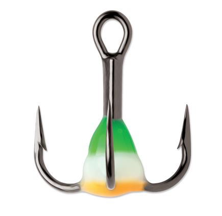 VMC Glow Resin Treble Hook #10 Green Orange Glow Jagged Tooth Tackle