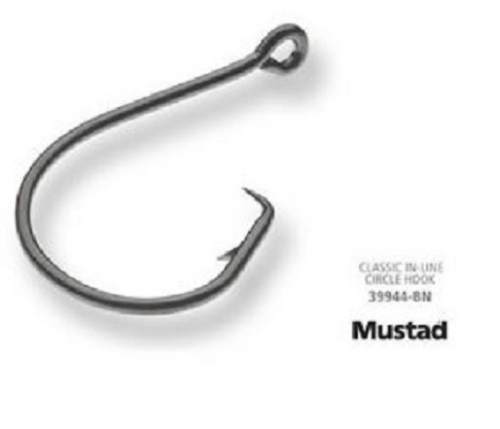 Mustad 39944-BN Classic In-Line Circle Hook Size 8/0 Jagged Tooth