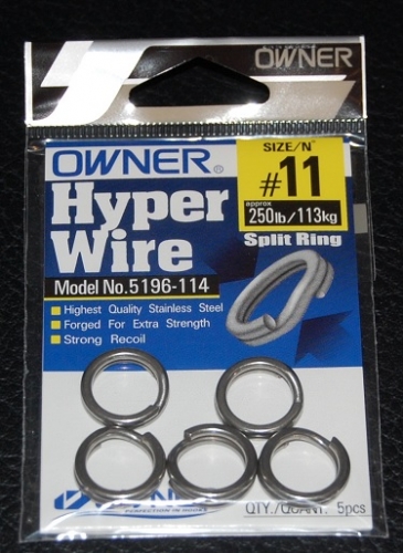 Owner 5196 Stainless Steel Split Rings Size 11 Jagged Tooth Tackle