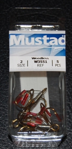 Mustad W3551 Weedless Treble Hooks Size 2 Jagged Tooth Tackle