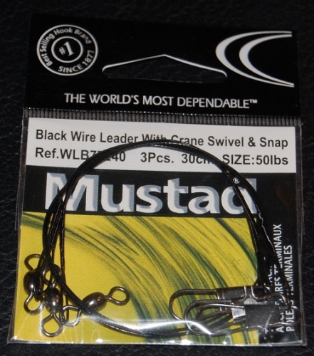 Mustad WLB77240 Wire Leader with Crane Swivel and Snap