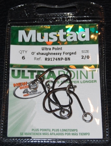 Mustad R9174NP-BN Ringed Live Bait Hooks Size 2/0 Jagged Tooth Tackle