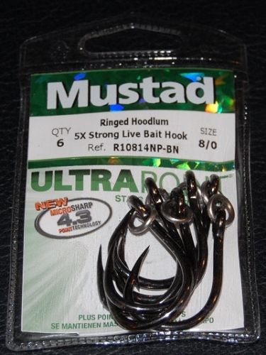 Mustad UltraPoint Ringed Live Bait Fishing Hook 