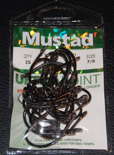 Mustad 9174NP-BN O'Shaughnessy Live Bait Hooks Size 7/0 Jagged
