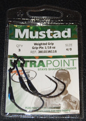 Mustad 38101W Weighted KVD Grip Pin Size 4/0 1/16 oz Jagged Tooth