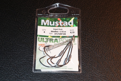 Mustad 37172NP-BN Weedless Impact Soft Plastics Hooks Size 4/0 1/32 oz