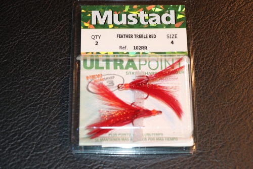 Mustad 102NP-RR Dressed Treble Hooks Size 4 Jagged Tooth Tackle