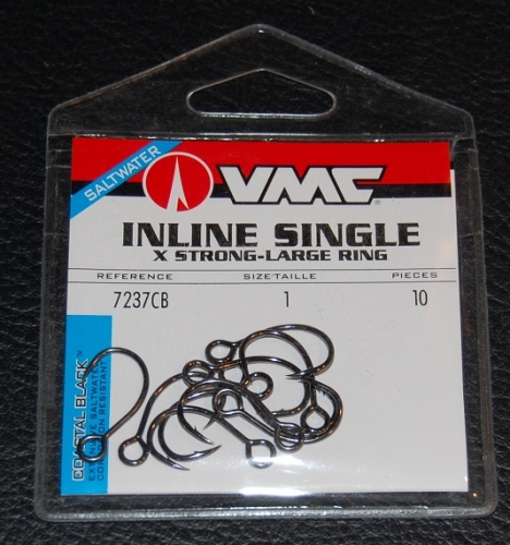 VMC 7237 Inline Single Hooks Size 1 Jagged Tooth Tackle