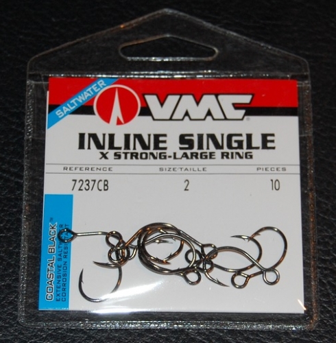 VMC 7237 Inline Single Hooks Size 2 Jagged Tooth Tackle