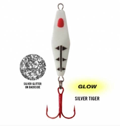 Clam Rattlin Blade Spoon Glow White Silver Tiger Jagged Tooth Tackle