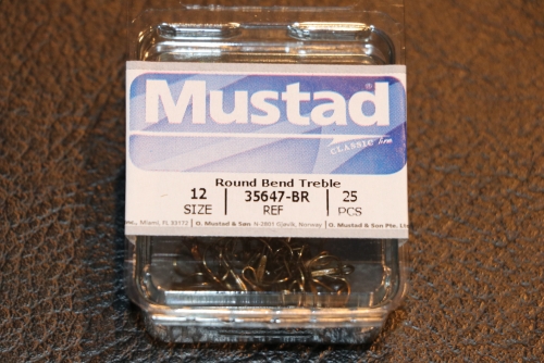 Mustad 35647-BR Bronze Treble Hooks Size 12 Jagged Tooth Tackle