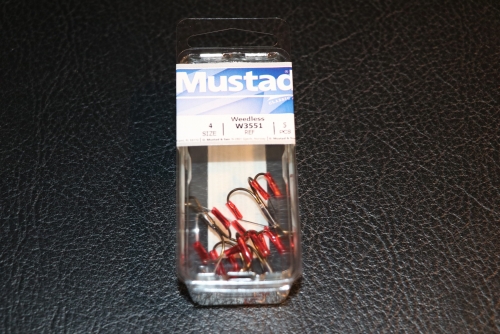 Mustad W3551 Weedless Treble Hooks Size 4 Jagged Tooth Tackle