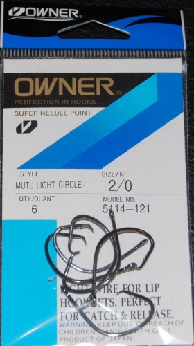 Owner 5114 Mutu Light Hooks Black Chrome Size 2/0 Jagged Tooth Tackle