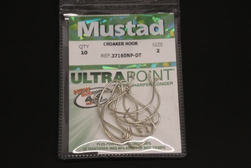 Mustad 37160NP-DT Duratin Croaker Wide Gap Hooks Size 2 Jagged Tooth Tackle