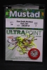 Mustad 33862NP-CP Ultra Point Chartreuse Purple Slow Death Hooks - Size 2