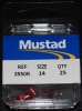 Mustad 3551-RB Red Treble Hooks - Size 14