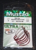 Mustad W37754NP-RB Red Wide Gap Weedless Hooks - Size 1/0