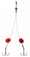Clam Bigtooth Wire Rig - Red Blades #2 Red Hooks