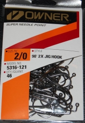 Owner 5316 90° 2X JIG HOOK Size 2/0 Jagged Tooth Tackle
