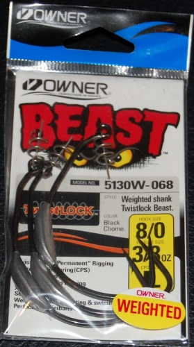 Owner WEIGHTED BEAST with TWISTLOCK Size 8/0 Hook 3/8 oz Weight