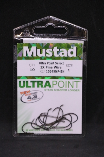 Mustad 10549NP-BN Mosquito Finesse Hooks Size 1 Jagged Tooth Tackle