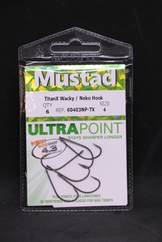 Mustad 60403NP-TX TitanX Wacky/Neko Hook Size 4 Jagged Tooth Tackle
