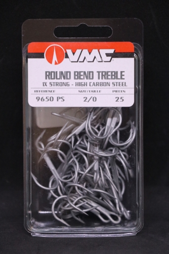 VMC 9650PS Perma Steel Treble Hooks Size 2/0 Jagged Tooth
