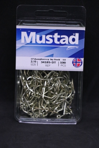 Mustad 34185-DT 60 degree Jig Hook Size 2/0 Jagged Tooth Tackle