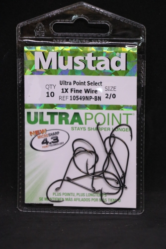 Mustad 10549NP-BN Mosquito Finesse Hooks Size 2/0 Jagged