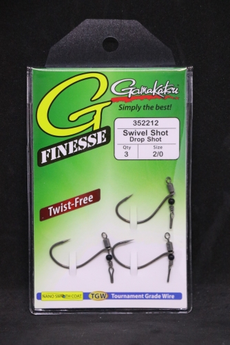 Gamakatsu G-Finesse Swivel Shot/Drop Shot Hook Size 2/0 Jagged Tooth Tackle
