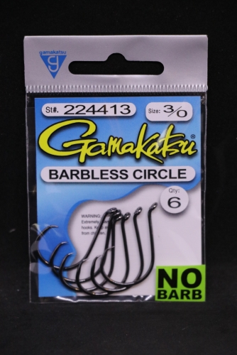 Gamakatsu Circle Inline Point Barbless Octopus Hook Size 3/0 Jagged Tooth  Tackle