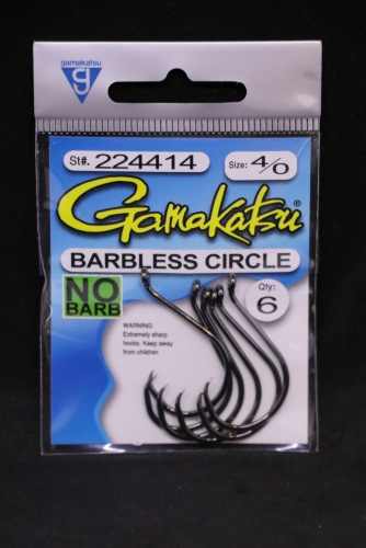 Gamakatsu Circle Inline Point Barbless Octopus Hook Size 4/0 Jagged Tooth  Tackle