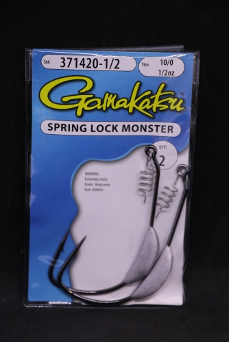 Gamakatsu Spring Lock Monster Hooks Size 10/0 1/2 oz Jagged Tooth Tackle